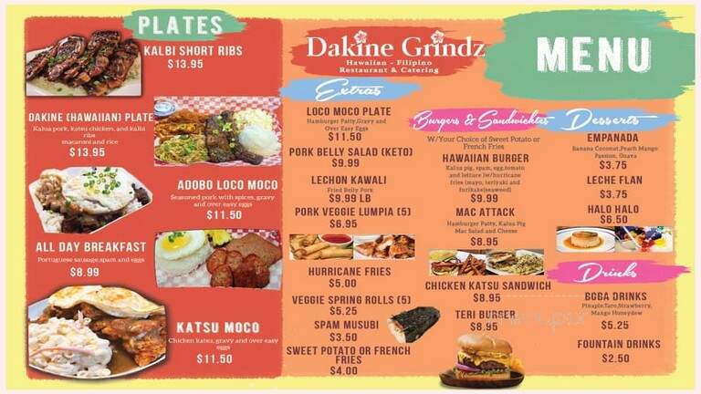 Dakine Grindz Restaurant - Sunset, UT menu_pic