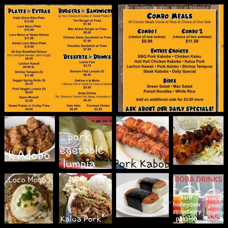 Dakine Grindz Restaurant - Sunset, UT menu_pic