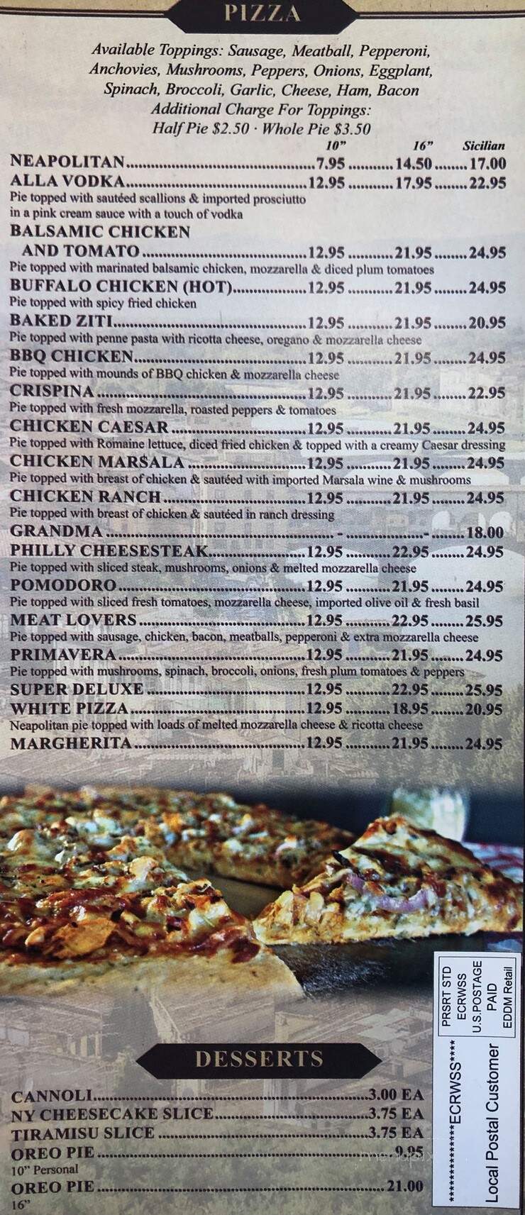 John Anthony's Pizzeria - Valley Stream, NY menu_pic