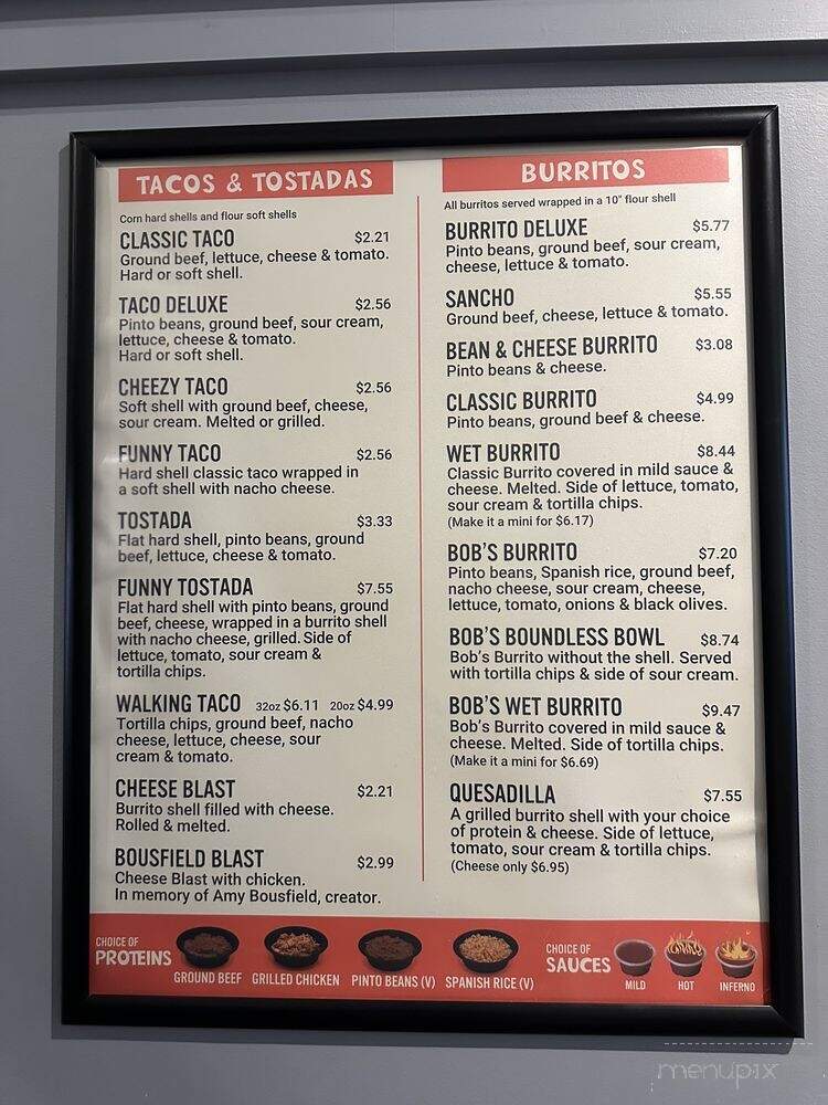 Taco Bob's - Kalamazoo, MI menu_pic