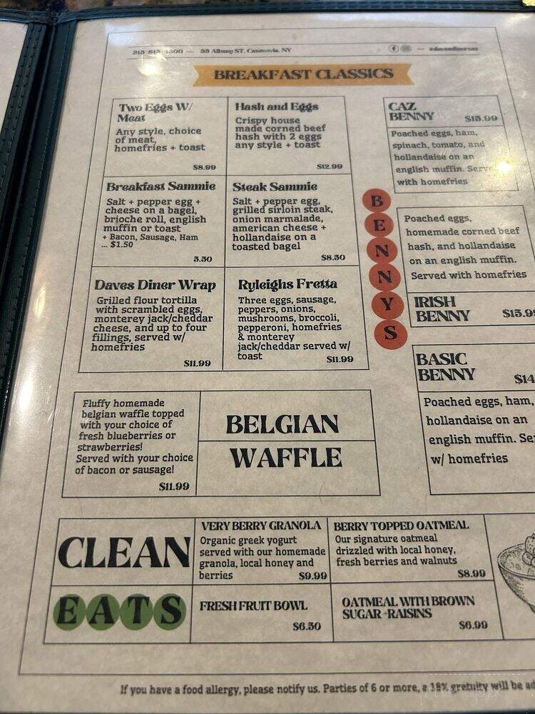 Daves Diner - Cazenovia, NY menu_pic