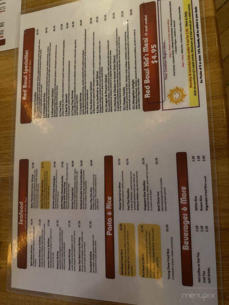Red Bowl Asian Bistro - Rock Hill, SC menu_pic