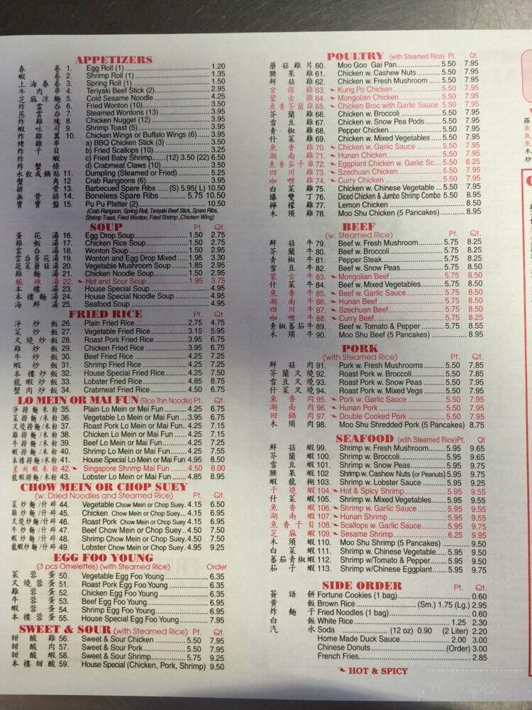 Golden Star - Lakeville, PA menu_pic
