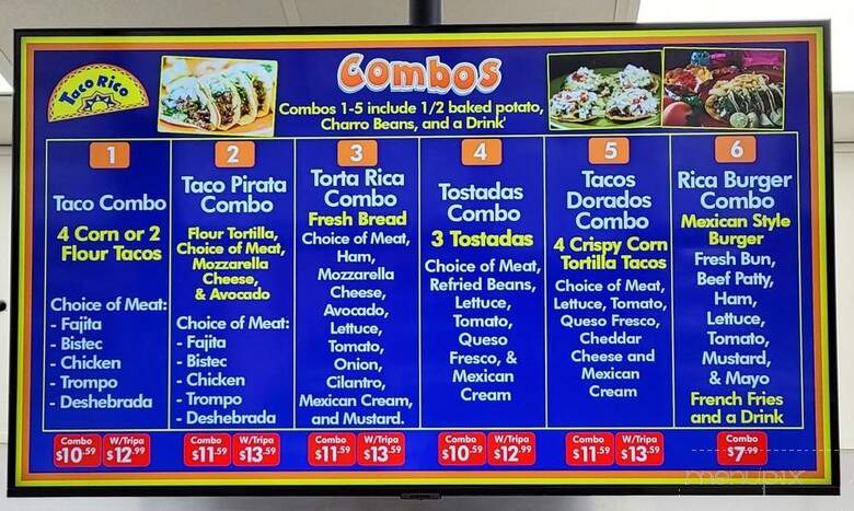Taco Rico - McAllen, TX menu_pic