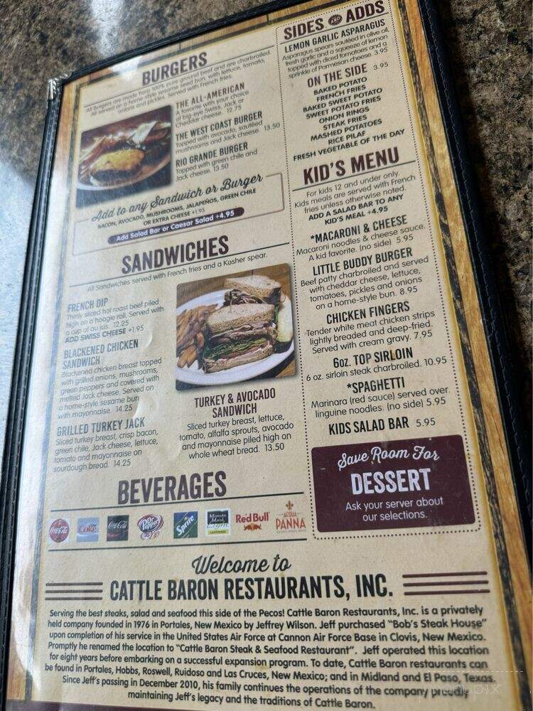 Cattle Baron - Ruidoso, NM menu_pic