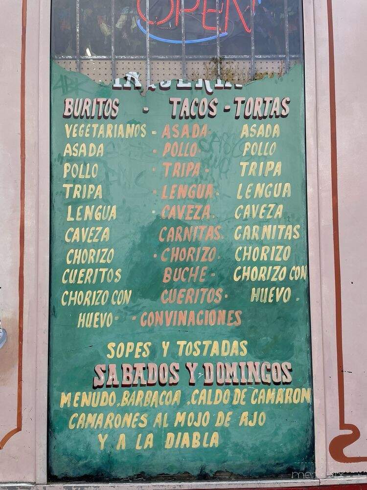Tienda Santa Cruz - Portland, OR menu_pic