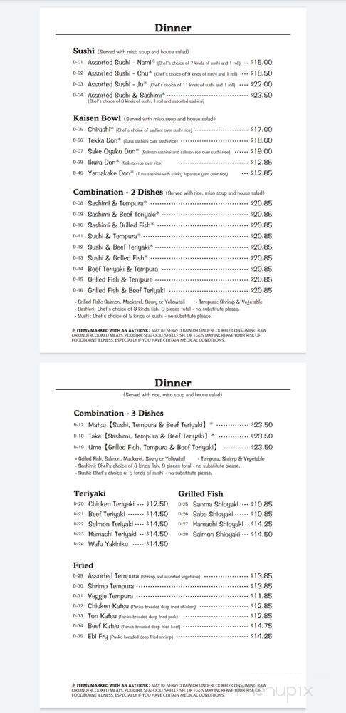 Sushi Yoko - Norcross, GA menu_pic