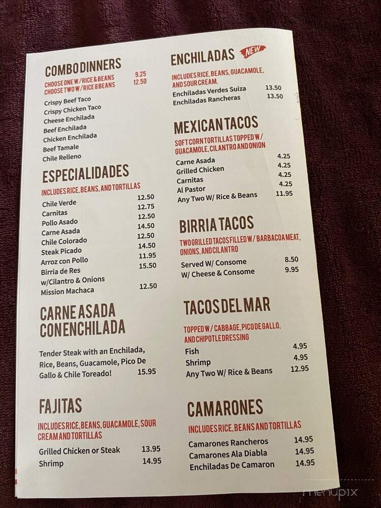 Mission Burrito - Canoga Park, CA menu_pic