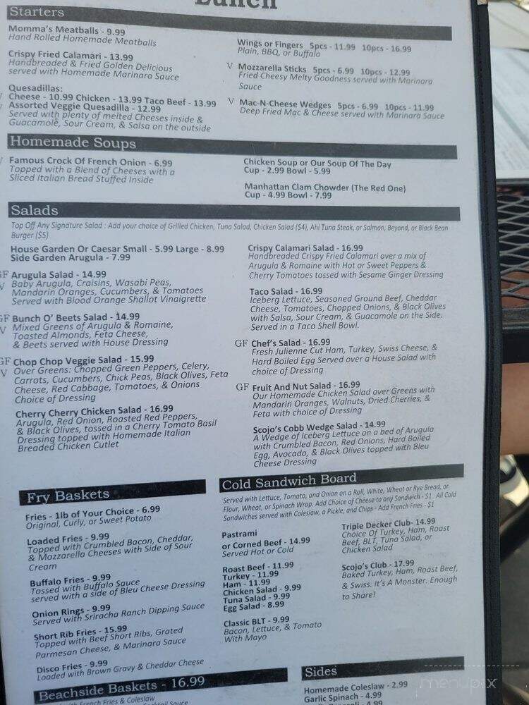 Scojo's Main Street Grill - West Creek, NJ menu_pic