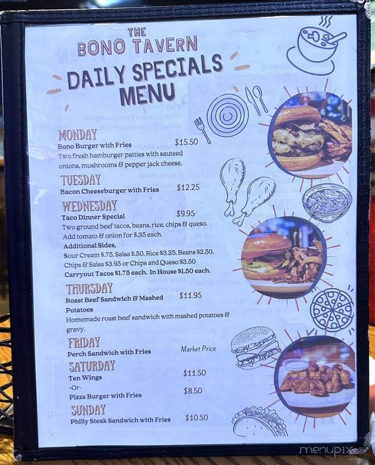 Bono Tavern - Martin, OH menu_pic