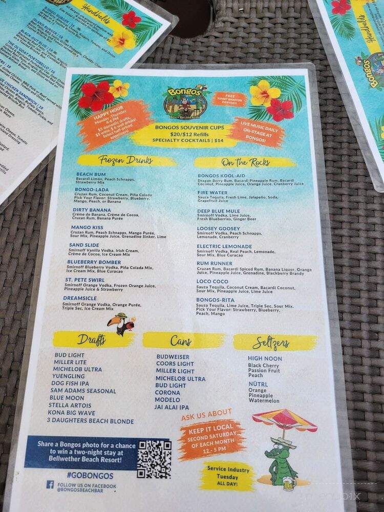 Bahama Mama's - St Pete Beach, FL menu_pic