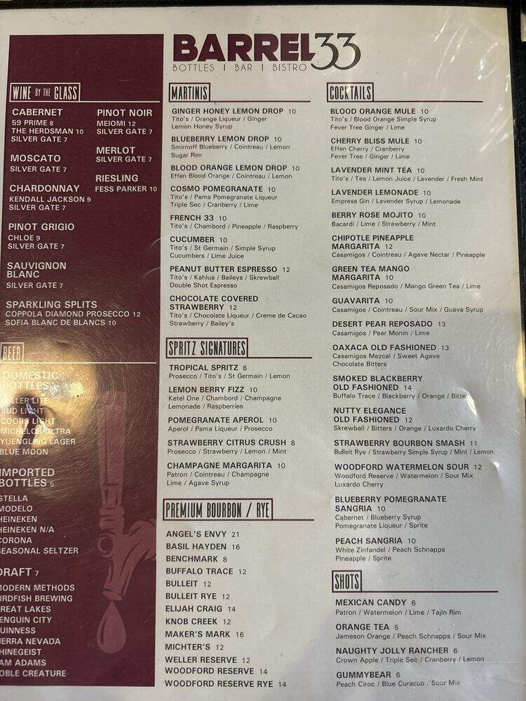 Opus Twenty One - Warren, OH menu_pic
