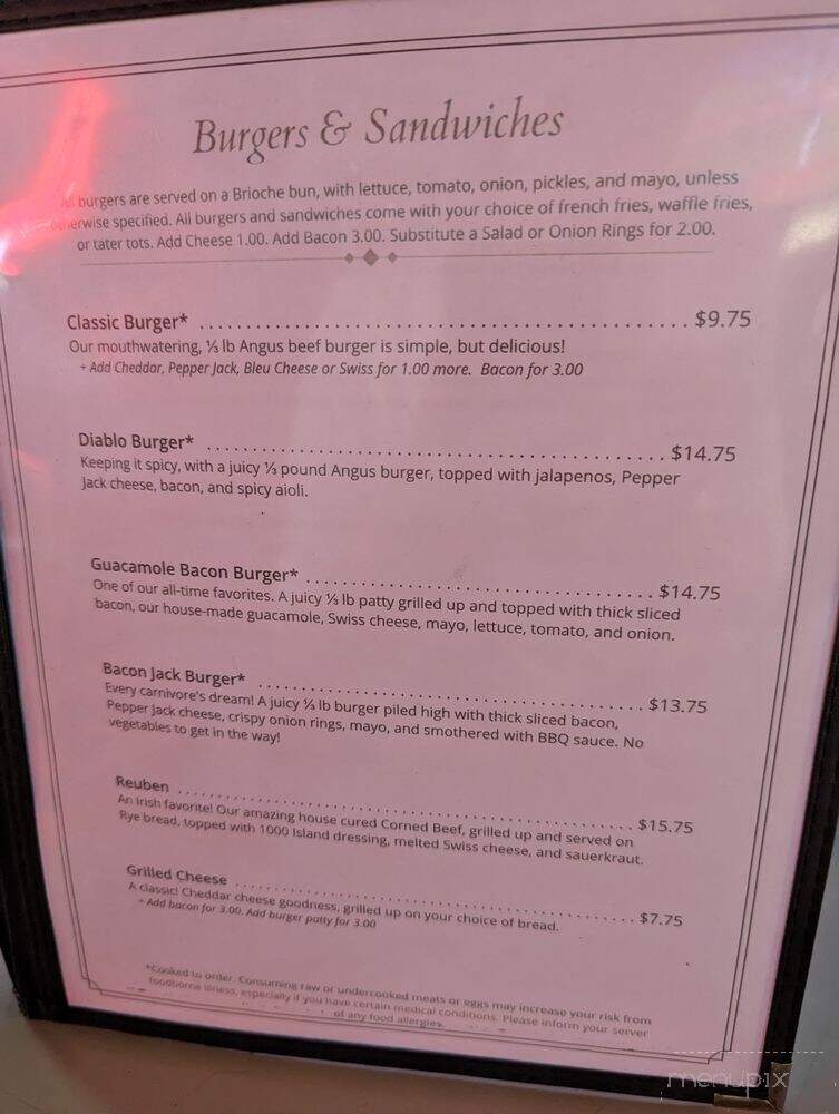 O'Finnigan's Pub - Everett, WA menu_pic