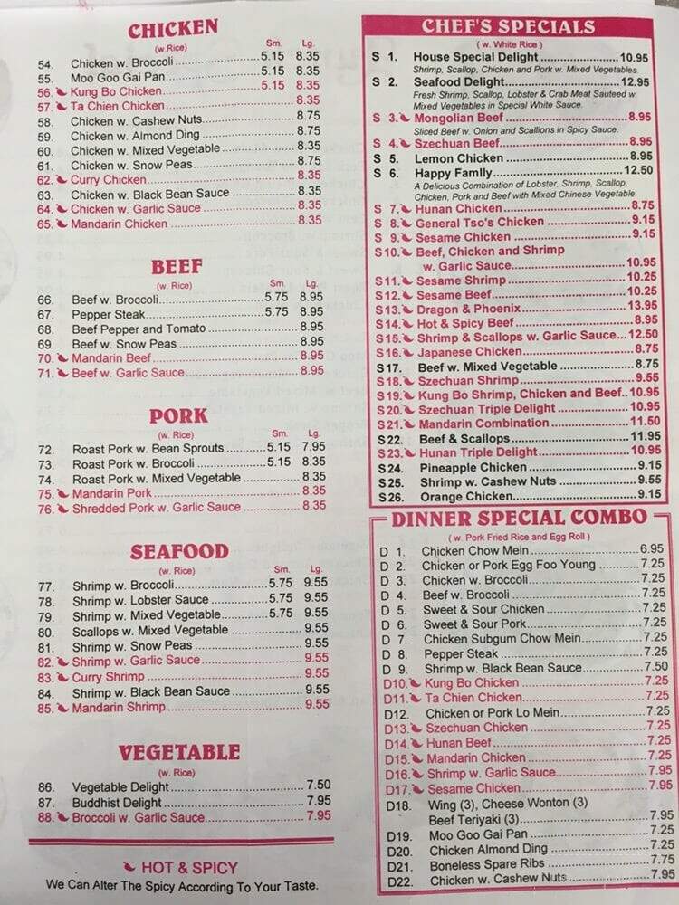 China Star - Brooklyn, MI menu_pic