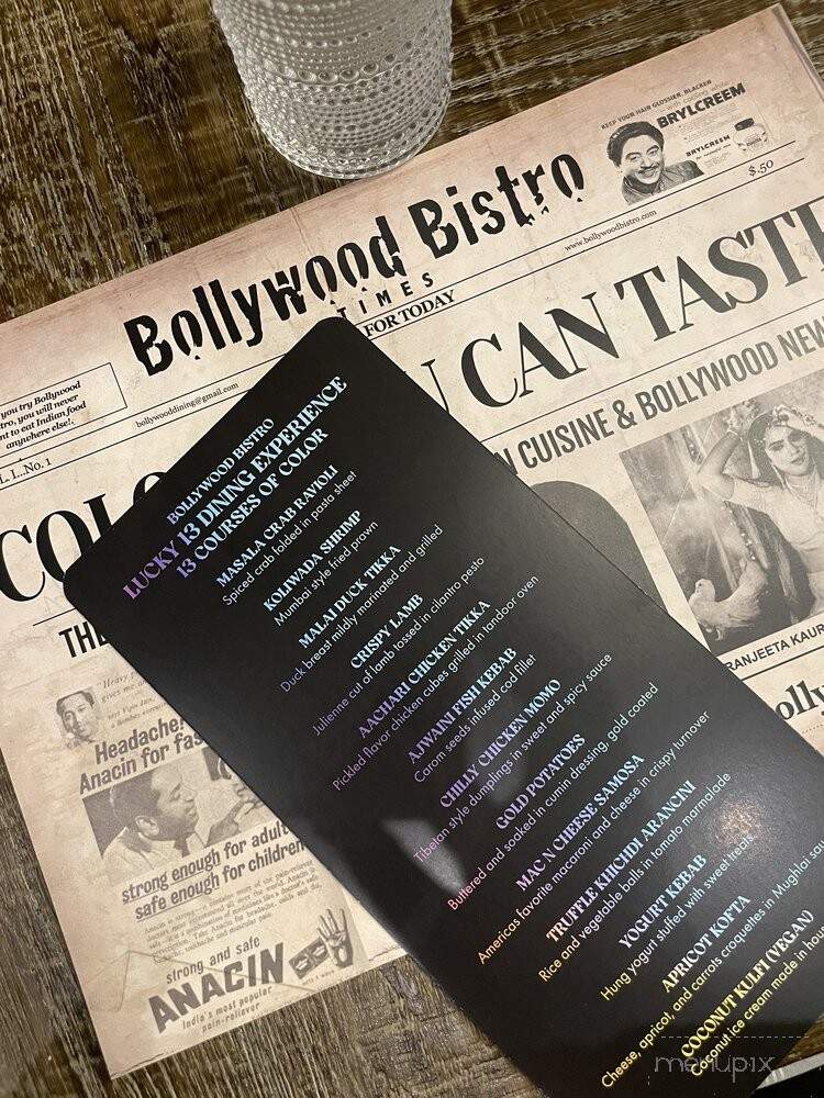 Bollywood Bistro - Fairfax, VA menu_pic