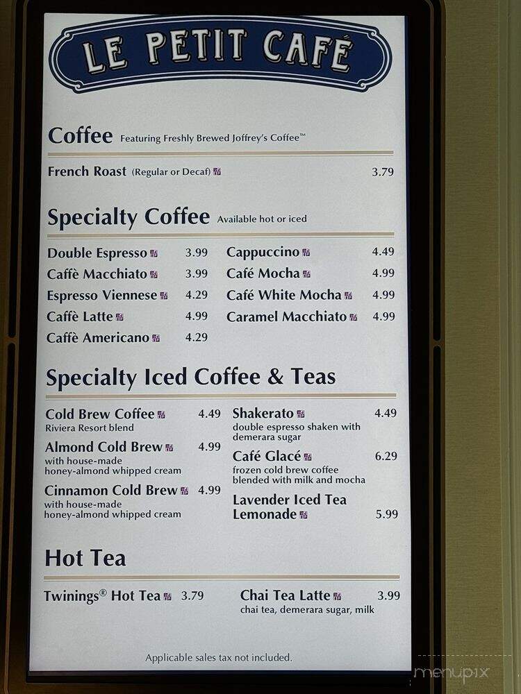 Le Petit Cafe - Los Angeles, CA menu_pic