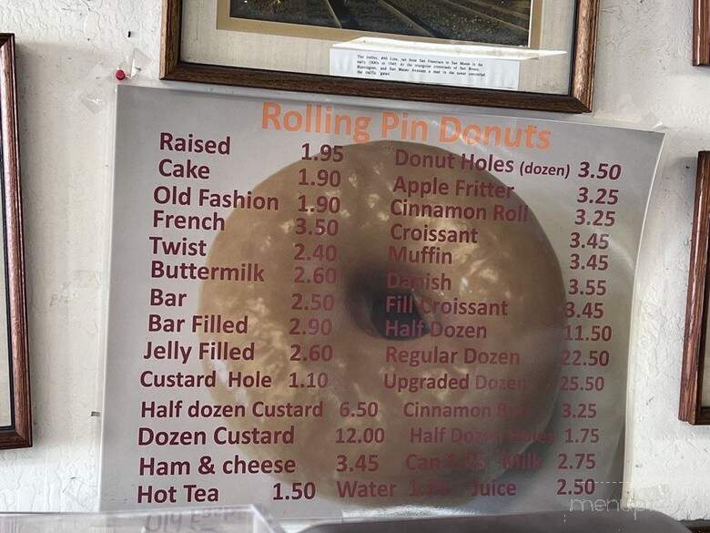 Rolling Pin Donuts - San Bruno, CA menu_pic