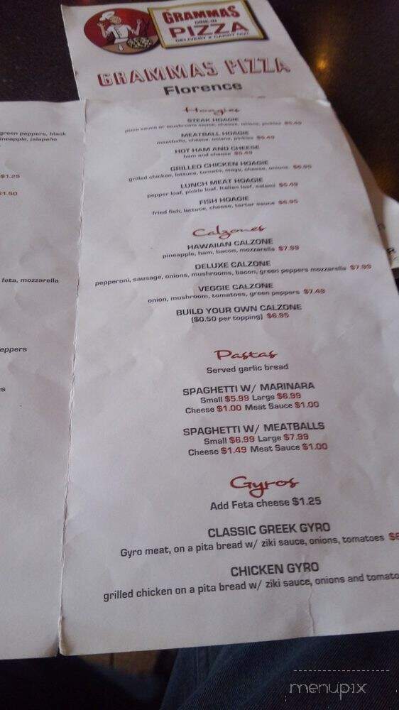 Grammas Pizza - Florence, KY menu_pic