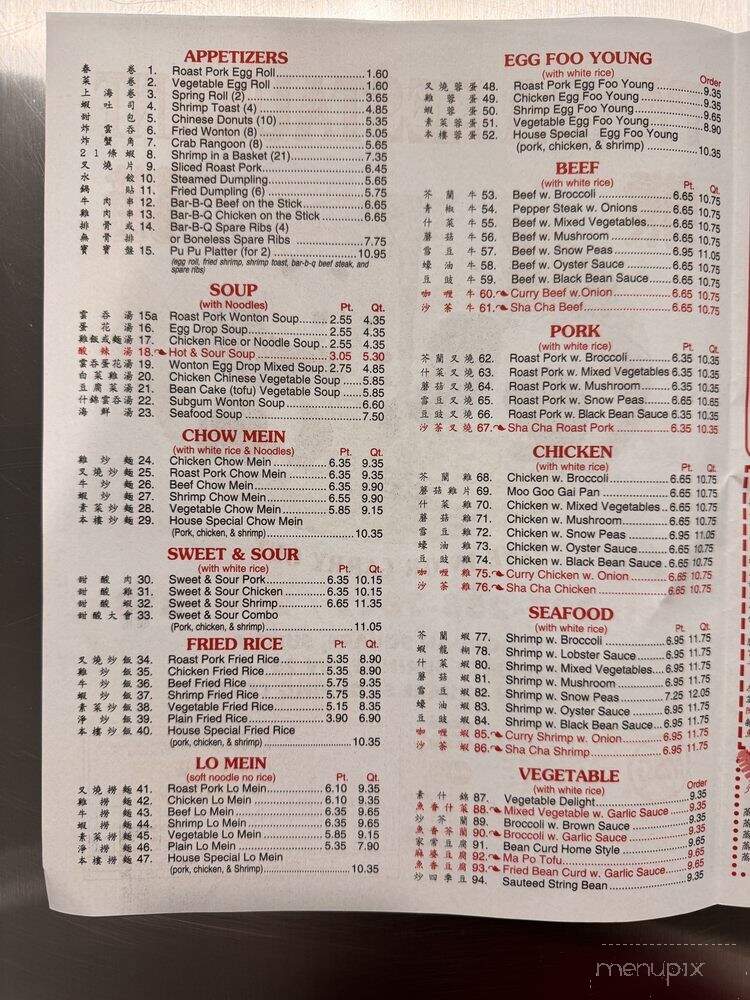 Panda Chinese Restaurant - Berkeley Springs, WV menu_pic