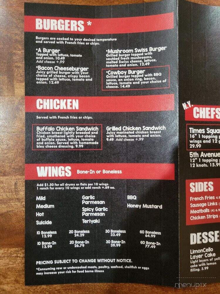 Vinnies New York Pizza Llc - Cottonwood, AZ menu_pic