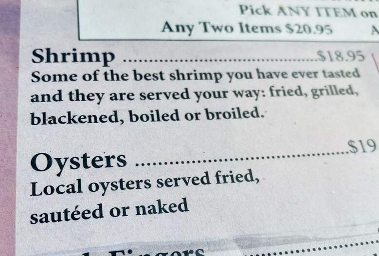 Lighthouse Restaurant - Fanning Springs, FL menu_pic
