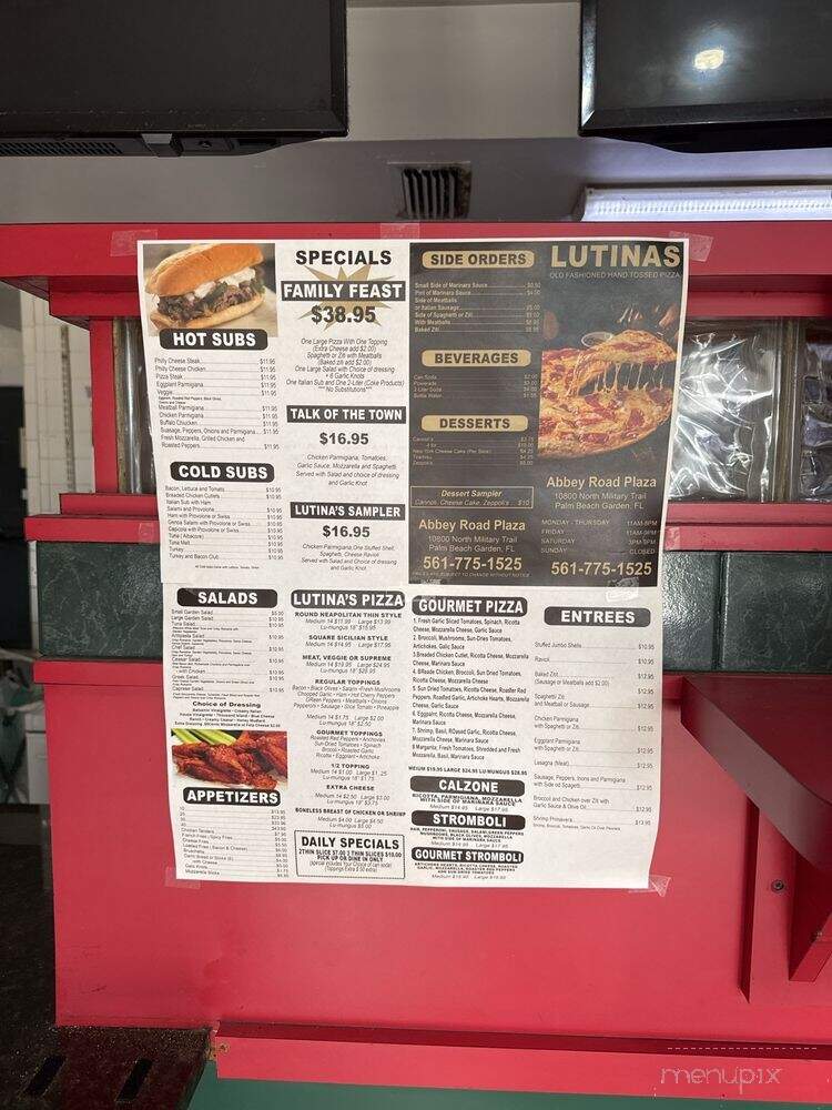 Lutina's Pizza & Subs - Palm Beach Gardens, FL menu_pic