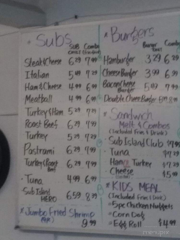 Sub Island - Orlando, FL menu_pic