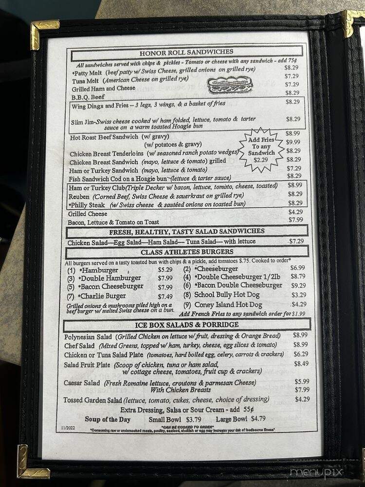 Scholhouse Lunchroom - Lambertville, MI menu_pic