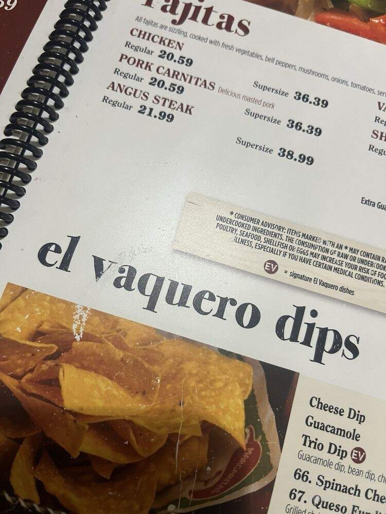 Vaquero's - Monroe, MI menu_pic