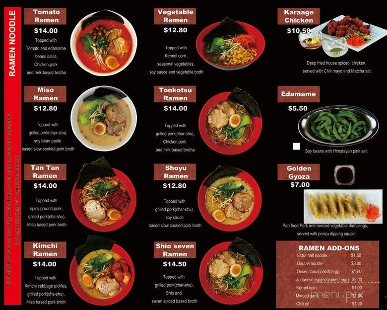 Chef's Studio Japan - Canmore, AB menu_pic