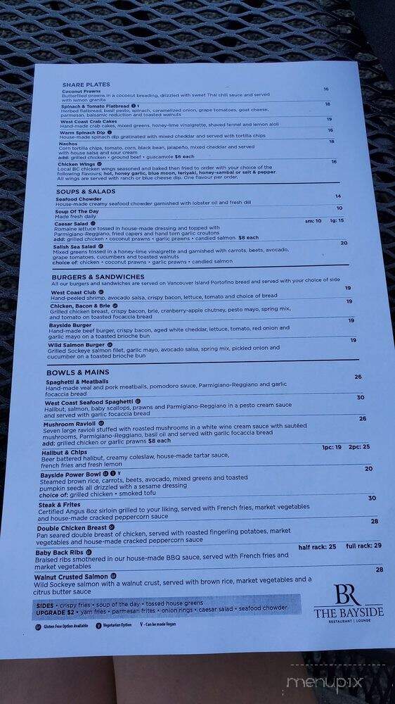 Heron's at the Bayside - Parksville, BC menu_pic