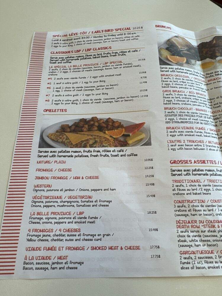 Restaurant Belle Province - Saint-Georges, QC menu_pic
