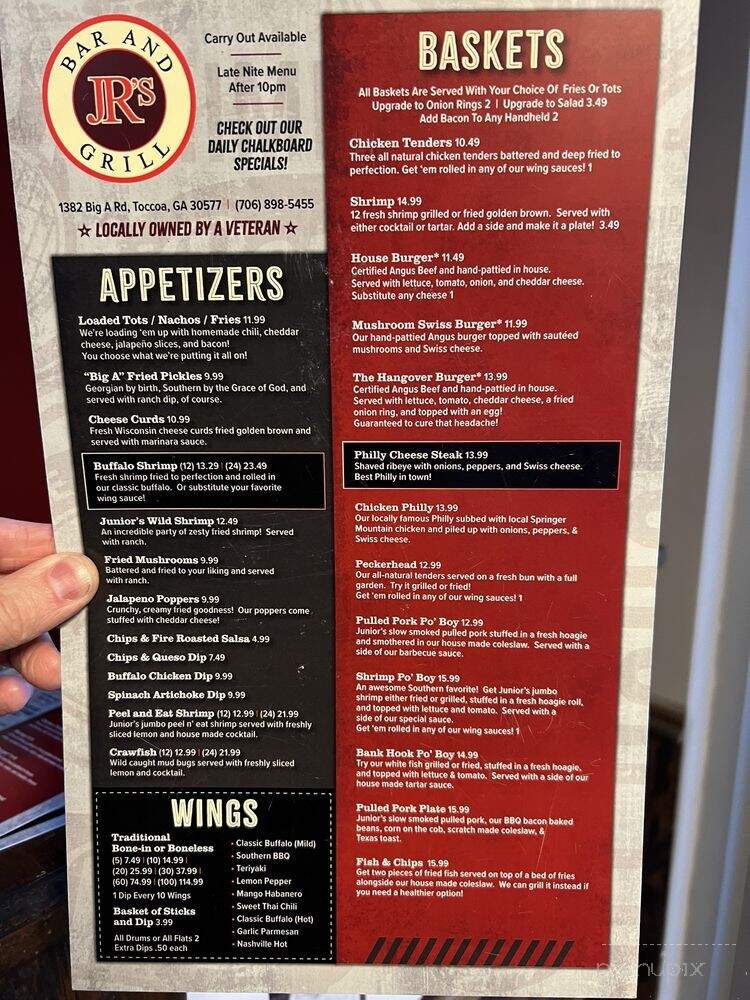 JR's Gas Bar & Family Restaurant - Brussels, ON menu_pic