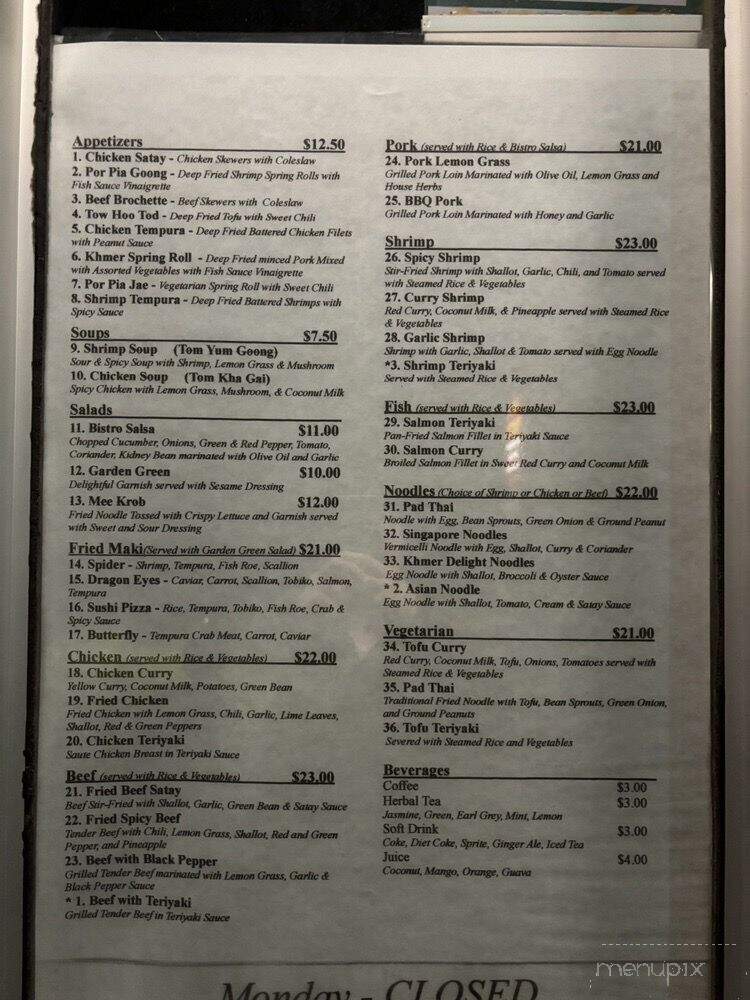 Asian Bistro - Casselman, ON menu_pic