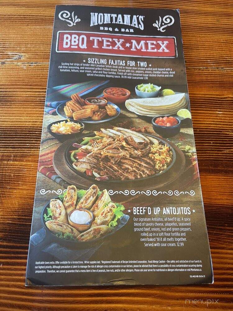 Montana's Cookhouse Bar & Grill - Winnipeg, MB menu_pic
