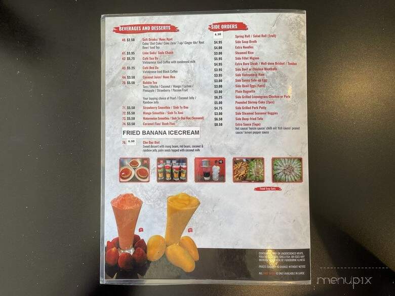 Pho 101 - Burnaby, BC menu_pic