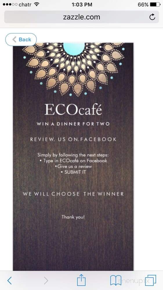 Eco Cafe - Ma-Me-O Beach, AB menu_pic