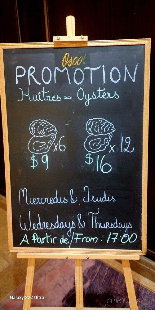 Restaurant OSCO - Montreal, QC menu_pic