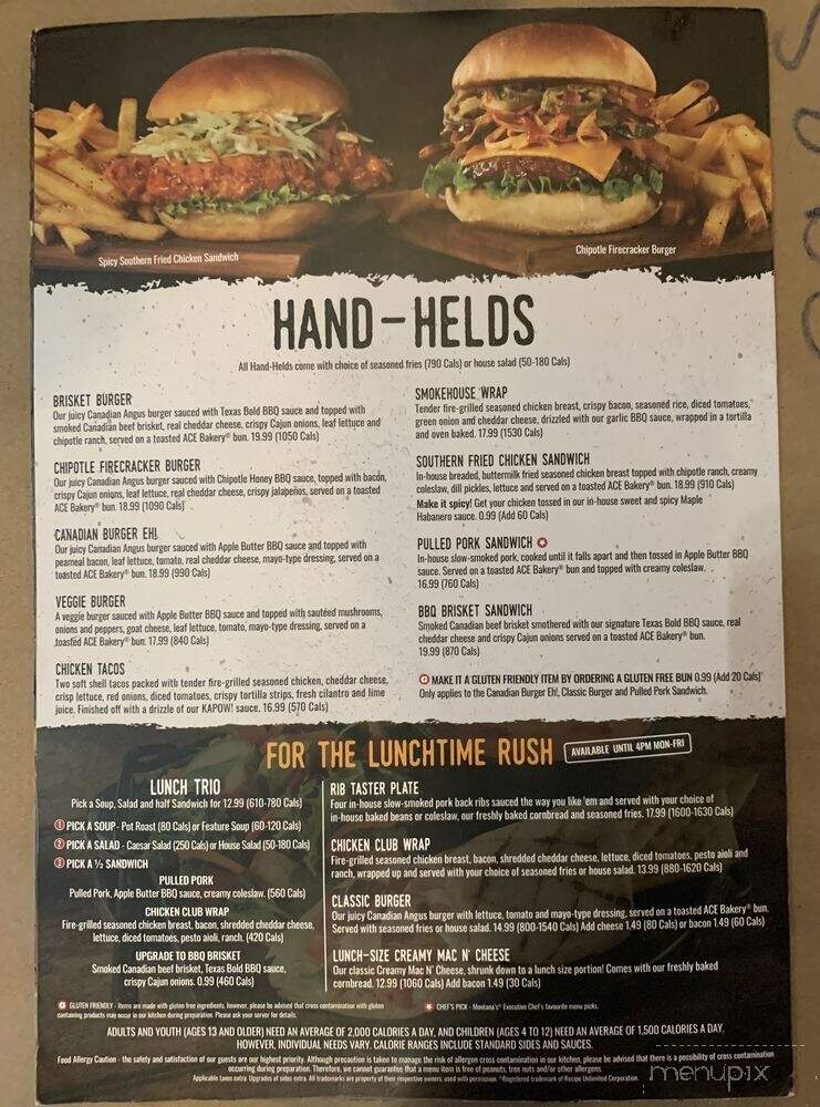 Montana's Cookhouse Bar & Grill - Hamilton, ON menu_pic
