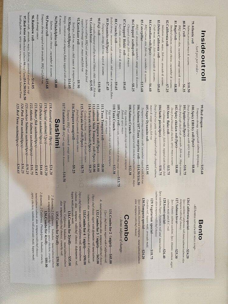 Izumi Sushi - Winnipeg, MB menu_pic