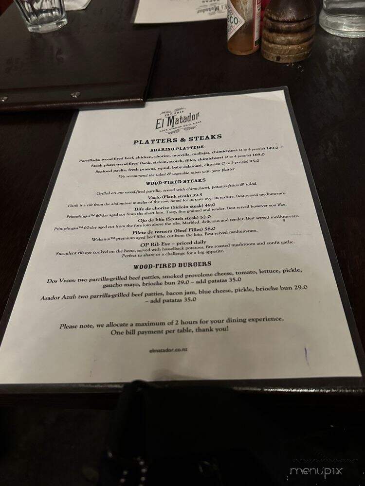 Restaurant Le Matador Steak & Deli Bar - Val-Des-Monts, QC menu_pic