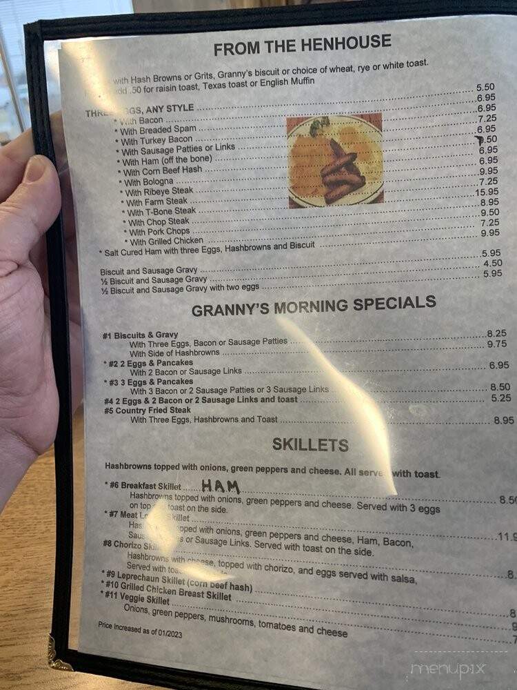 Granny's Country Kitchen - Justice, IL menu_pic