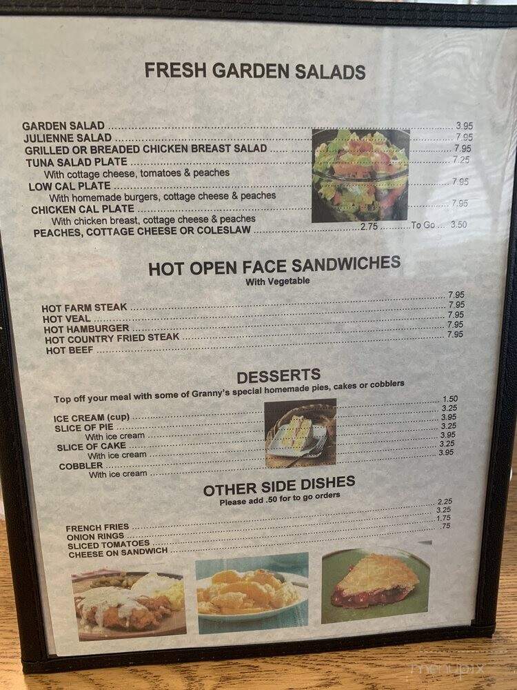 Granny's Country Kitchen - Justice, IL menu_pic