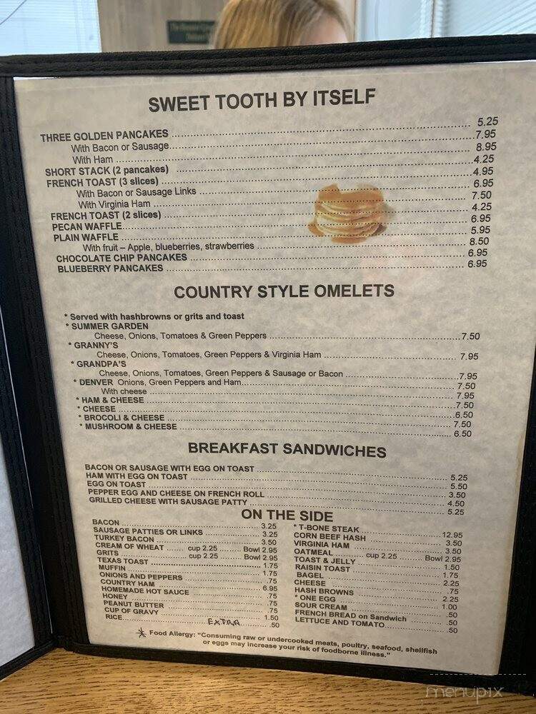Granny's Country Kitchen - Justice, IL menu_pic