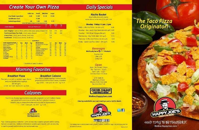 Happy Joe's Pizza & Ice Cream - Moline, IL menu_pic