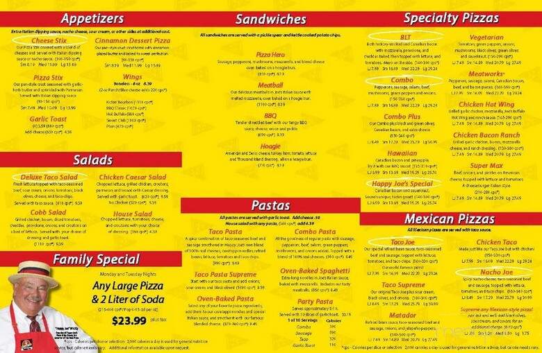 Happy Joe's Pizza & Ice Cream - Moline, IL menu_pic