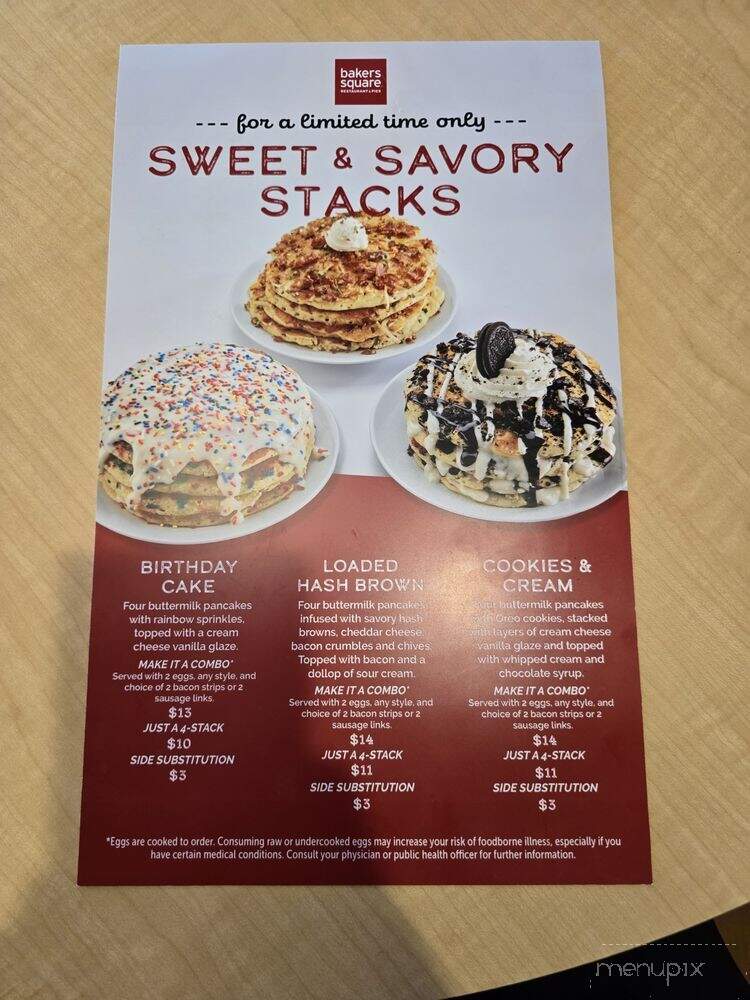 Bakers Square Restaurant & Bakery - Chicago, IL menu_pic
