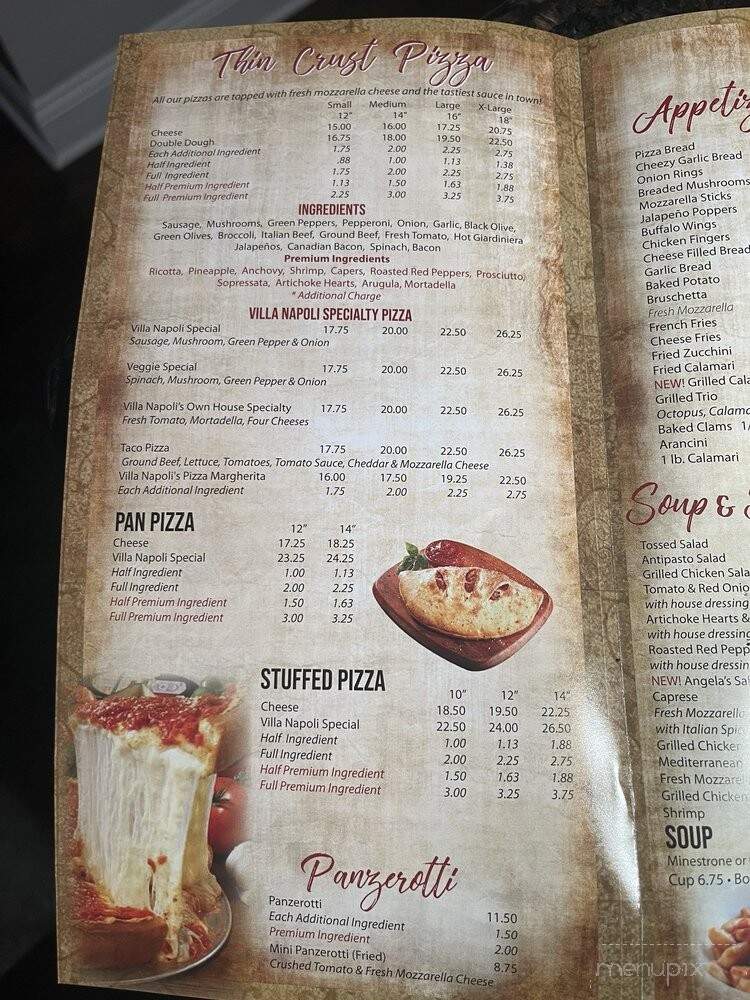 Villa Napoli Pizzeria - Norridge, IL menu_pic