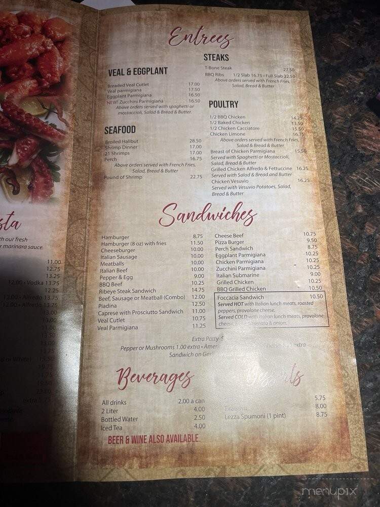 Villa Napoli Pizzeria - Norridge, IL menu_pic