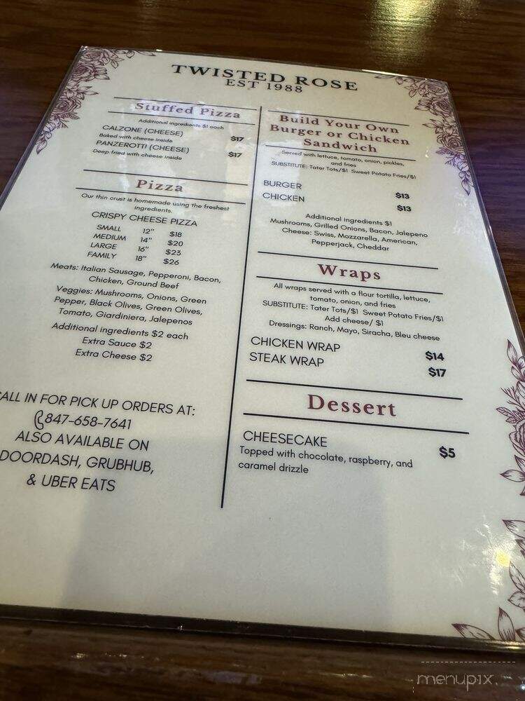 Wine & Roses Restaurant - Algonquin, IL menu_pic